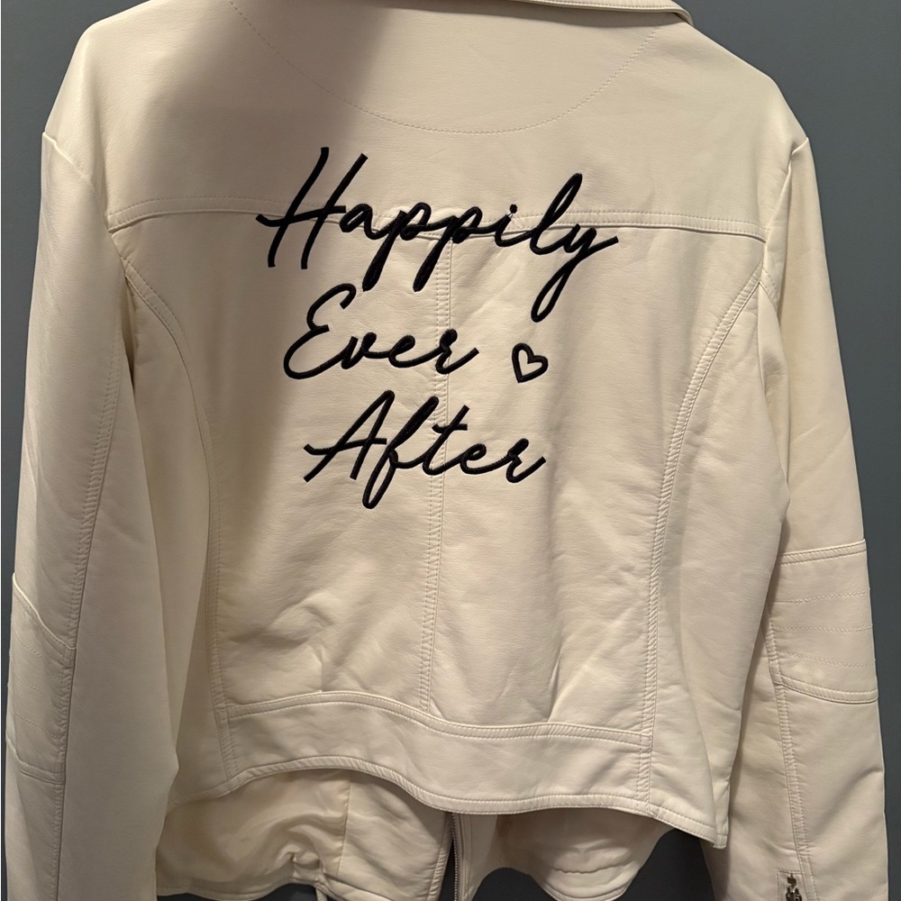 David’s bridal  jacket with 'Happily Ever After' Design